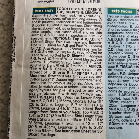 -1991 new  vintage Butterick toddler/children’s easy fun wear sewing pattern - Picture 9 of 16